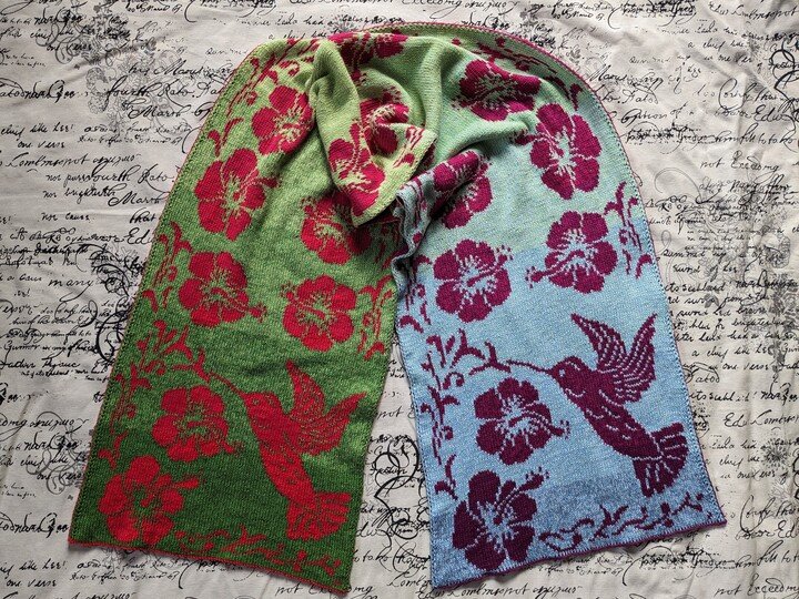 Strickanleitung "Tropical Dream" - Schultertuch / Stola - in Doubleface