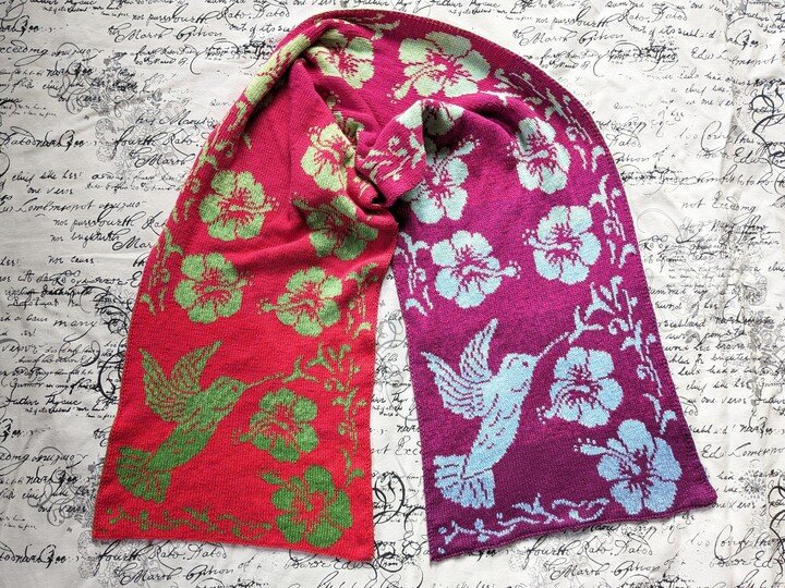 Strickanleitung "Tropical Dream" - Schultertuch / Stola - in Doubleface