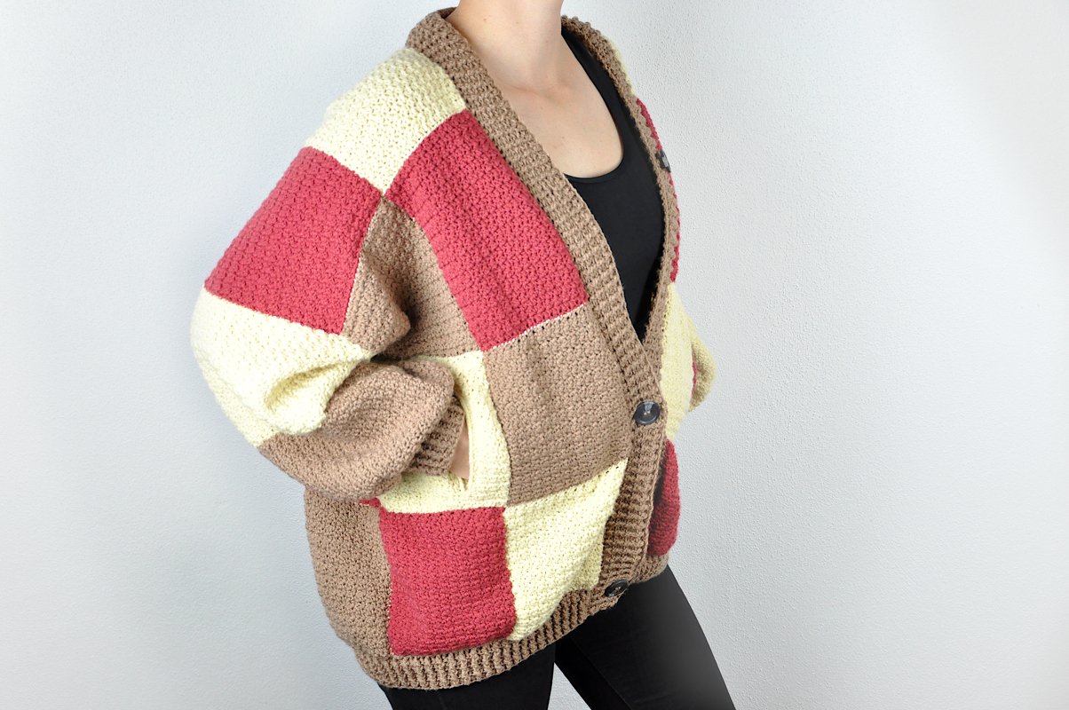 Häkelanleitung Oversize-Jacke SANNE (S-L & XL-XXL) mit Taschen - Bild 2