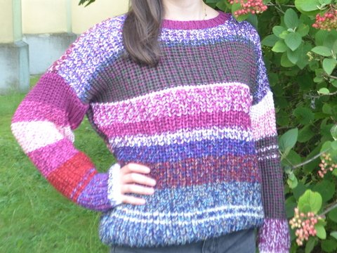 Pullover * Bobbelreste * alle Größen * Strickanleitung