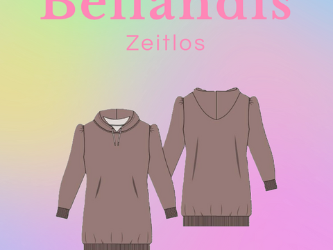 E-Book Schnittmuster Bellandis Kapuzenkleid "Cozy" mit deutscher Anleitung