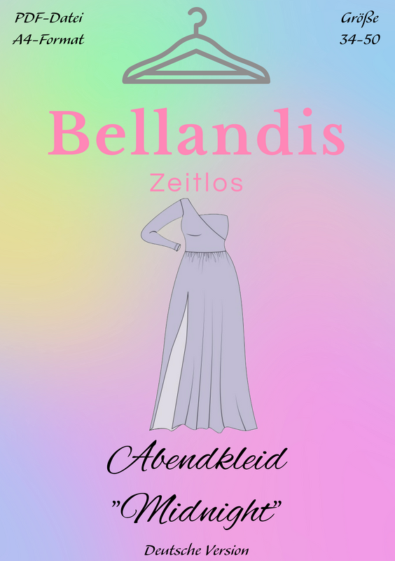 E-Book Schnittmuster Bellandis Abendkleid "Midnight" mit deutscher Anleitung