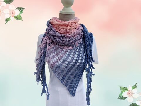 Häkelanleitung Tuch "DENIM PEACH"