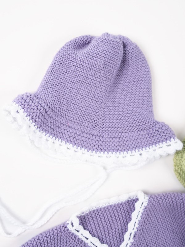 Hut mit Häkelblende