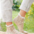 Gestrickte Sneaker-Socken in Beige-Sand