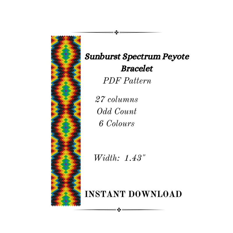Sunburst Spectrum Peyote Stitch Bracelet