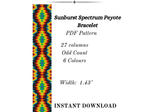Sunburst Spectrum Peyote Stitch Bracelet