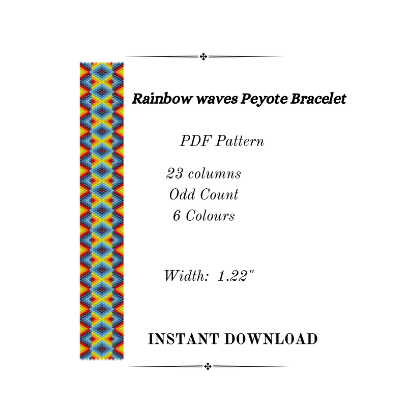 Rainbow Waves Peyote Stitch Bracelet
