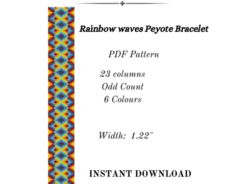 Rainbow Waves Peyote Stitch Bracelet