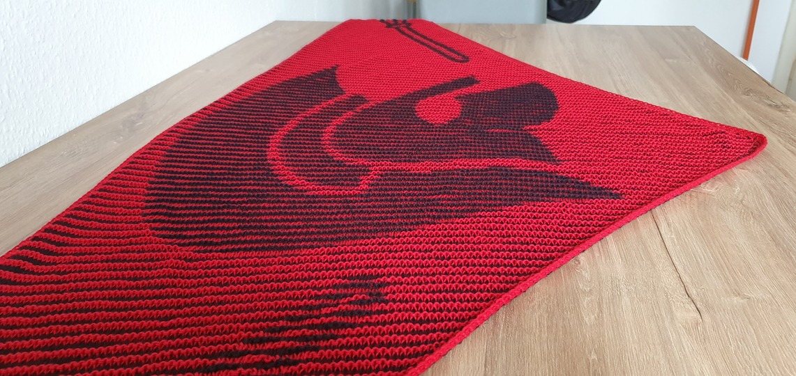 Roman Helmet, Shadow Knitting, Illusion Knitting, Motif Shawl