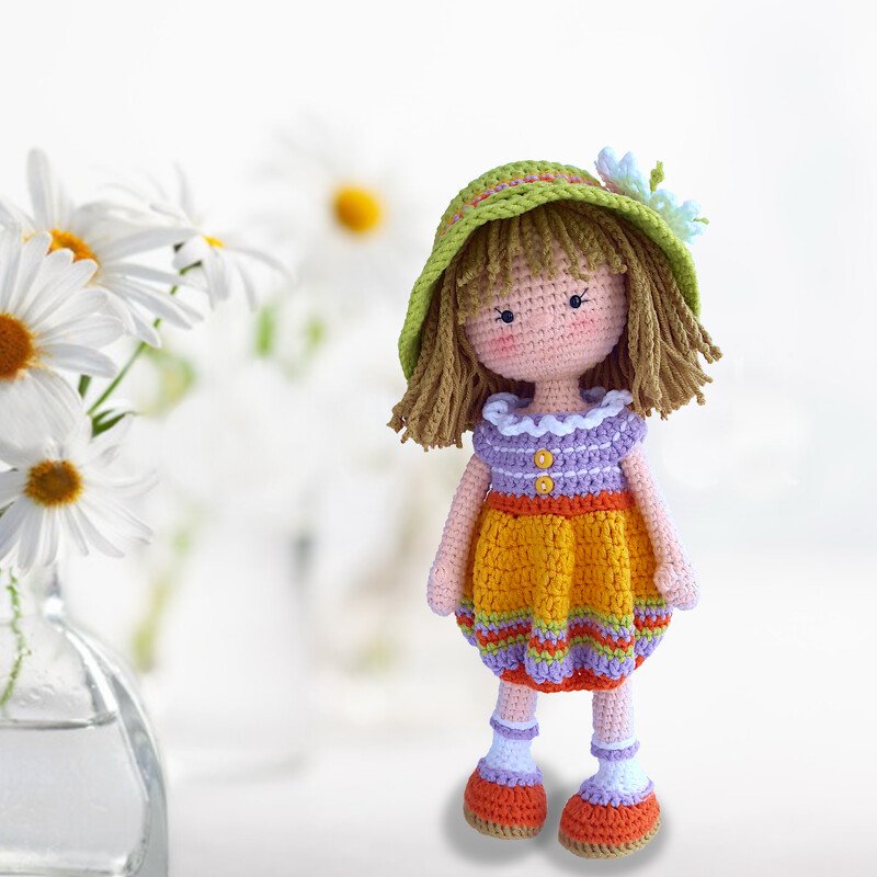 Amigurumi cute doll crochet pattern Jeanette, the Summer Girl - Image 2