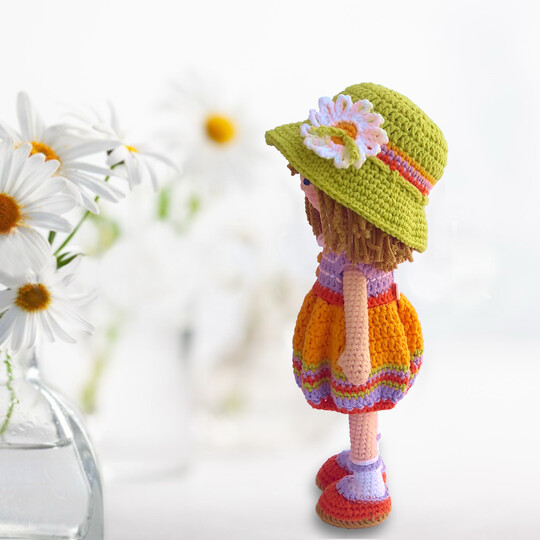 Amigurumi cute doll crochet pattern Jeanette, the Summer Girl
