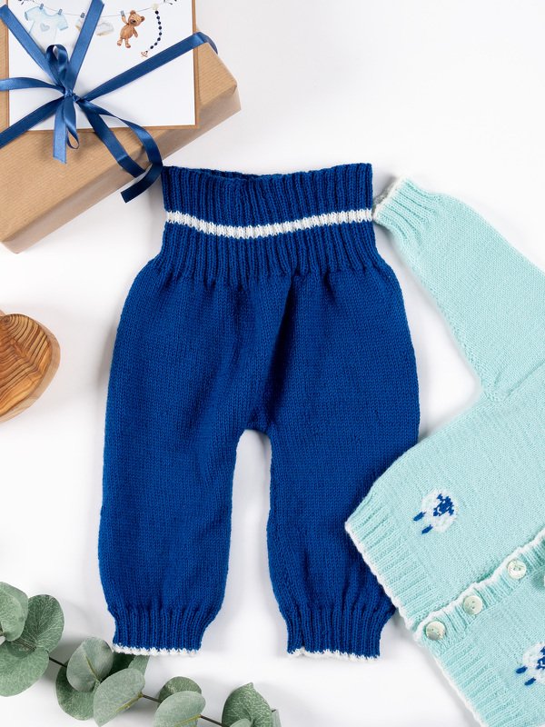 Pumphose mit zweifarbigen Bündchen