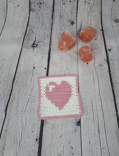 Herz Untersetzer in Tapestry Häkeln