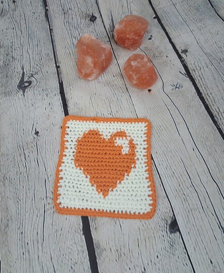 Herz Untersetzer in Tapestry Häkeln