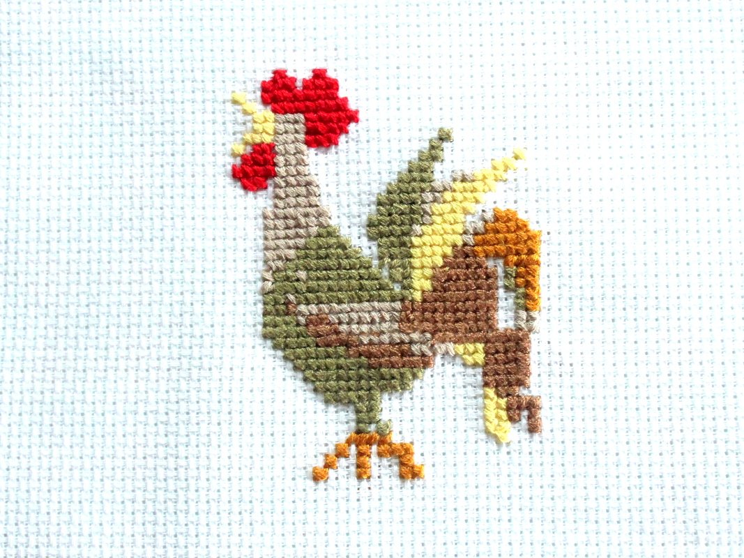Stickvorlage Hahn Kreuzstich Stickanleitung