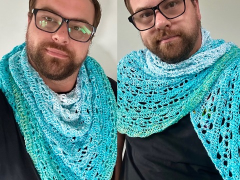 Häkelanleitung zum Nachhäkeln vom Tuch „Muschelsucher“