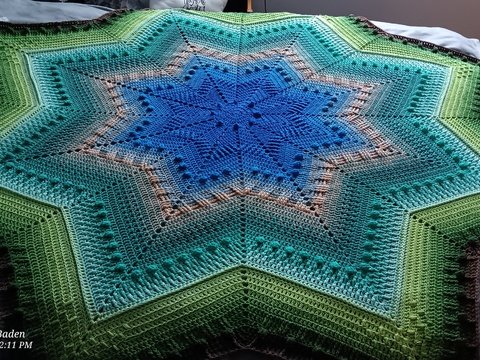 Decke Nordseestern gehäkelt