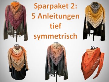 Price Deal 02: 5 Crochet Patterns Triangular Scarfs