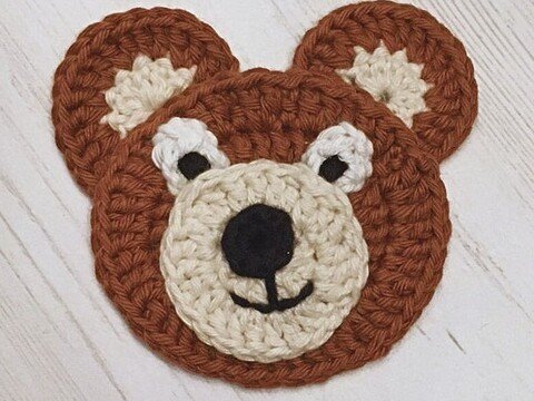 Häkelanleitung Braunbär-Applikation