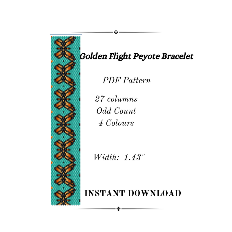 Golden Flight Peyote Stitch Bracelet
