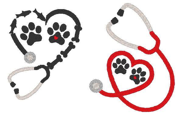 Stickdatei - Tierarzt Stethoskop Tierliebe