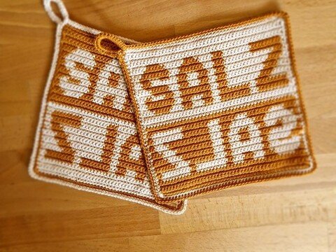 Häkelanleitung Topflappen Salz