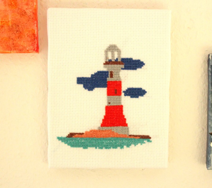 Stickvorlage Leuchtturm Kreuzstich Stickanleitung