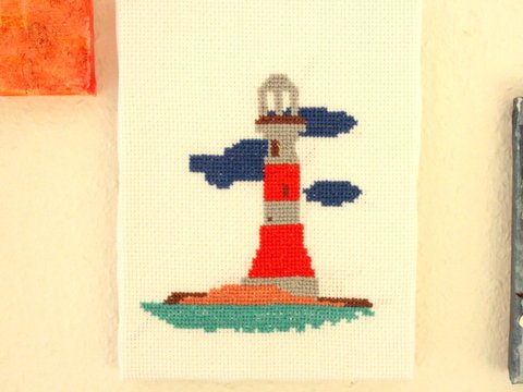 Stickvorlage Leuchtturm Kreuzstich Stickanleitung