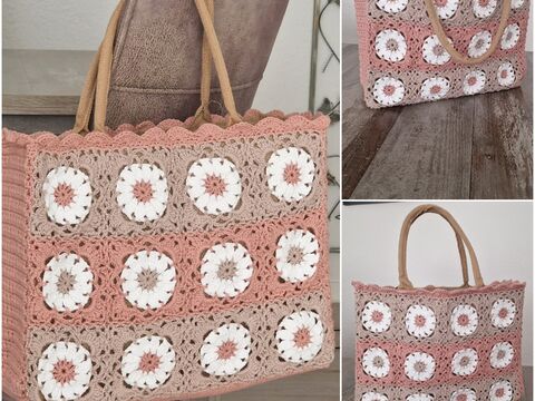 Häkelanleitung für die Tasche / den Shopper "Flowerbag"