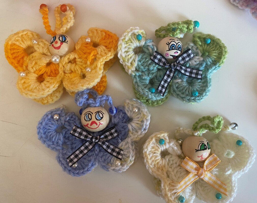 Schlüsselanhänger Schmetterling mit Köpfchen, Deko Schmetterlinge - Bild 3