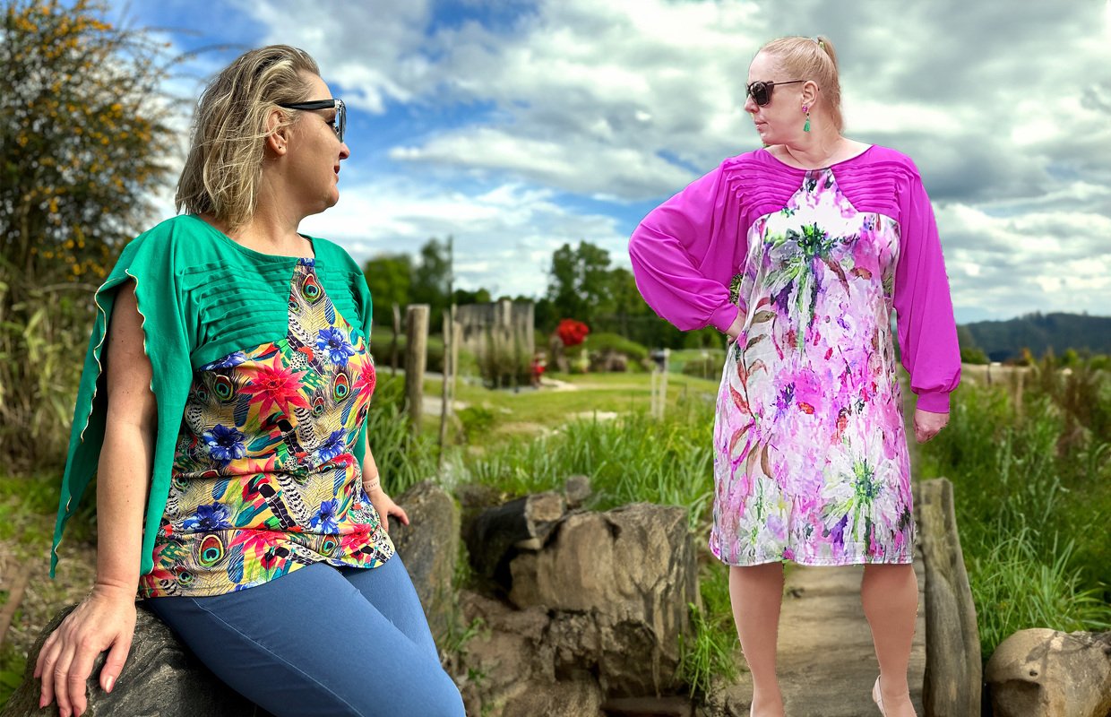 Leea Kleider oder Shirt Schnitt mit Faltenpartie 32 - 44