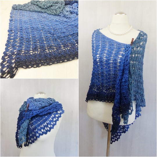 Crochet pattern SommerGlüück a light and airy triangular shawl