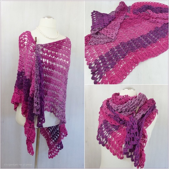 Crochet pattern SommerGlüück a light and airy triangular shawl