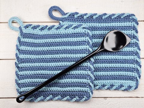 Häkelanleitung Topflappen Irmi - Vintage - Retro