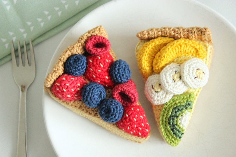 Häkelanleitung "Stück Obstkuchen"