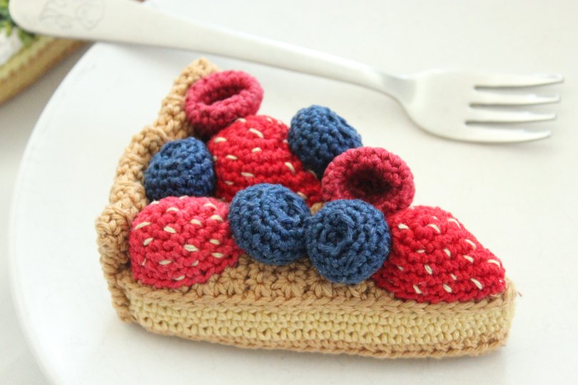 Häkelanleitung "Stück Obstkuchen"