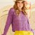Pullover mit Ajourmuster in Violett