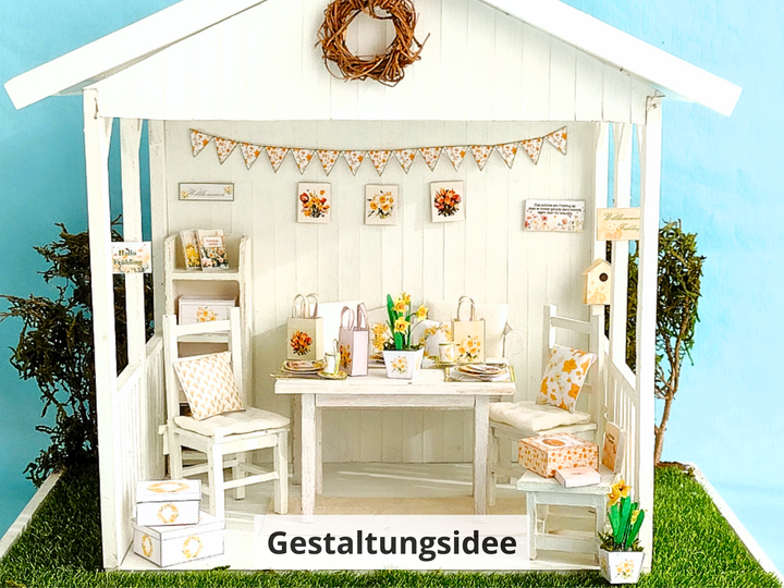 Miniatur-Kreativhaus 1:12 - Bauanleitung mit Vorlagen, Fotos & Schablonen