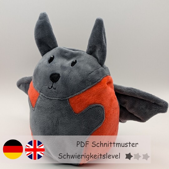reversible cuddly toy "Krempeltier" bat Level 1 - sewing instruction