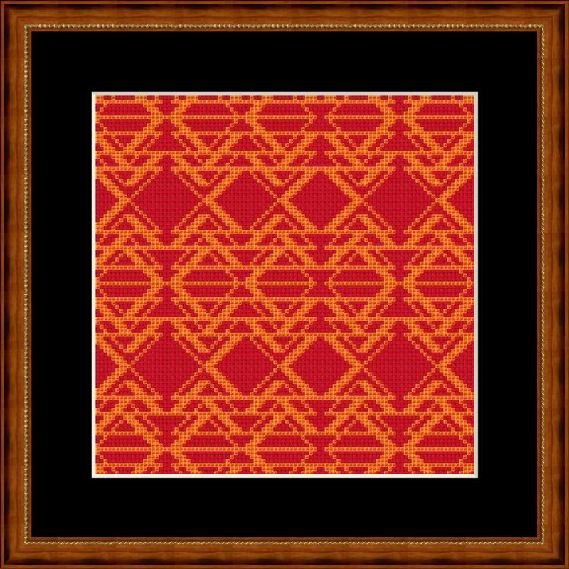 Kreuzstichmuster Dreiecke schwarz weiß, Kreuzstich Stickvorlage PDF-Datei - Bild 7