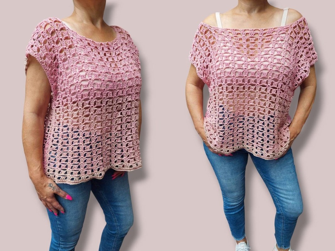 Häkelanleitung Sommershirt - Netzshirt "Juwel" - Bild 2