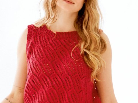 Pullunder/Top mit Ajourmuster in Rot