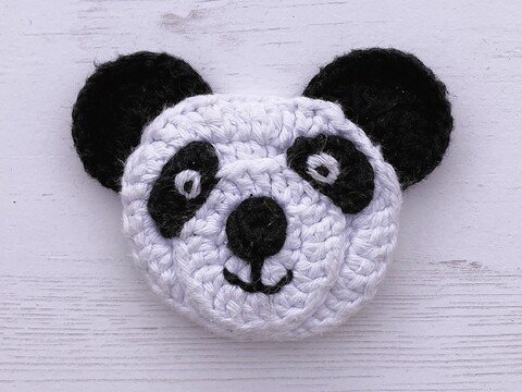 Häkelanleitung Pandabär-Applikation