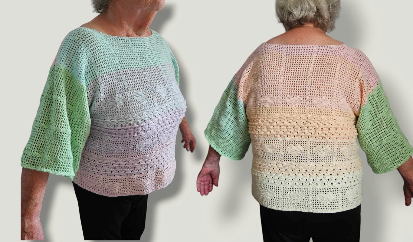 Häkelanleitung Pulli - Pullover "Herzdame" Alle Größen - Bild 11