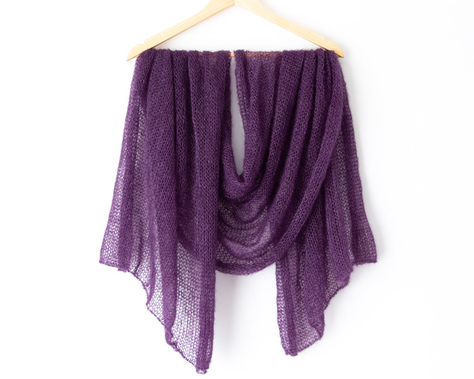 Knitting Pattern Knit Mohair shawl wedding bridal stole long women scarf