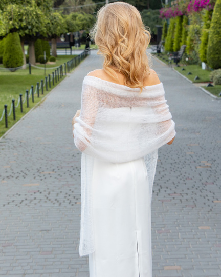 Knitting Pattern Knit Mohair shawl wedding bridal stole long women scarf