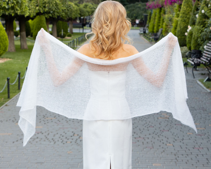 Knitting Pattern Knit Mohair shawl wedding bridal stole long women scarf