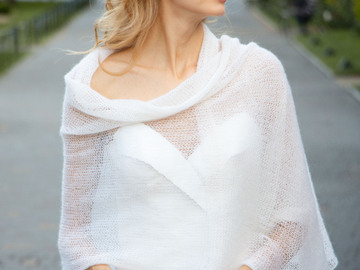 Strickmuster Stricken Mohair Schal Hochzeit Braut Stola lange Frauen Schal