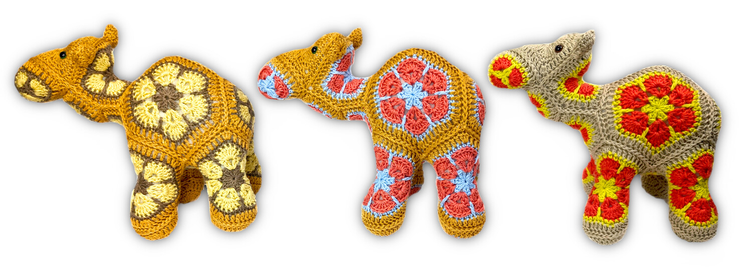 The Baby - Camel with African Flowers crochet pattern PDF DYN